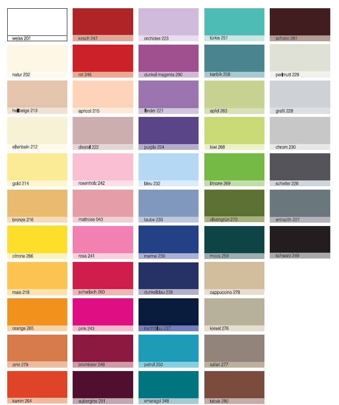 Mr. Sandman elastan classic Spannbettlaken Farbskala